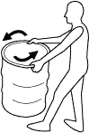 Rock the drum gently to get the feel of its contents